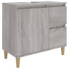 Armario de baño madera contrachapada gris Sonoma 65x33x60 cm 2