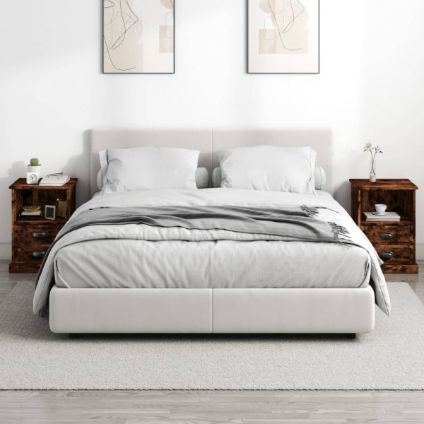 Mesas de cabeceira 2 pcs 43x36x60 cm cor carvalho fumado M 3