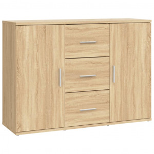 Aparador de madera contrachapada roble Sonoma 91x29.5x65 cm H