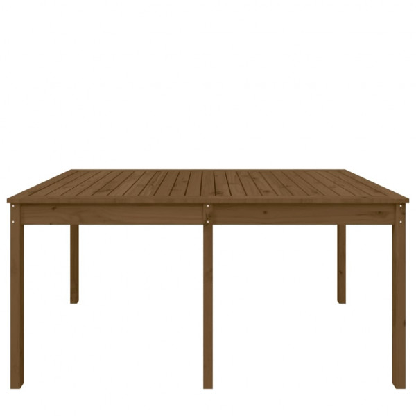 Mesa de jardín madera maciza pino marrón miel 159.5x82.5x76 cm M 5