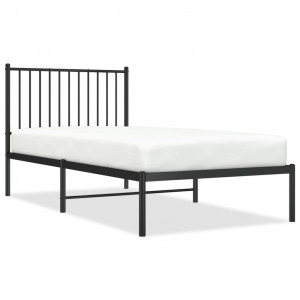 Estructura de cama con cabecero metal negro 90x190 cm H