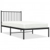 Estrutura de cama com cabeceira 90x190 cm metal preto 2