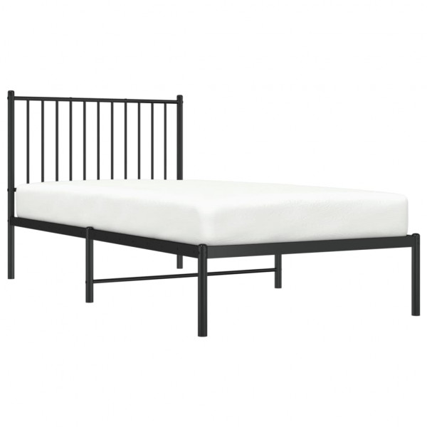 Estrutura de cama com cabeceira 90x190 cm metal preto M 3