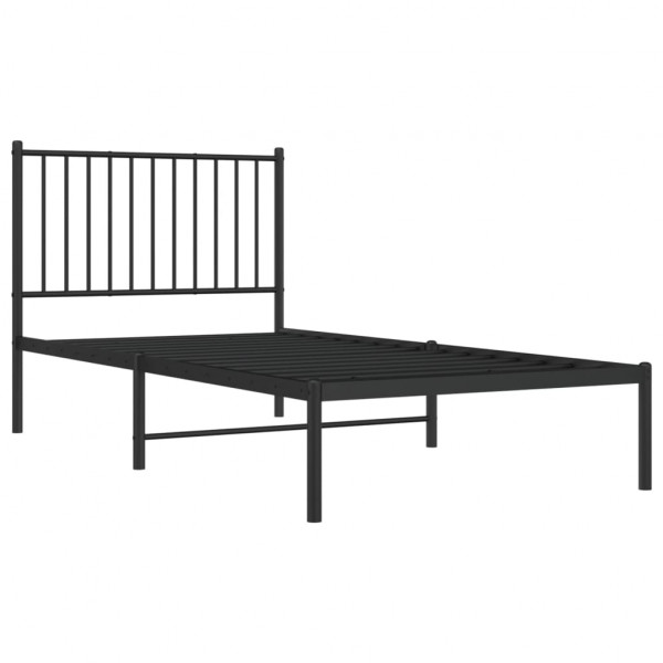 Estrutura de cama com cabeceira 90x190 cm metal preto M 4