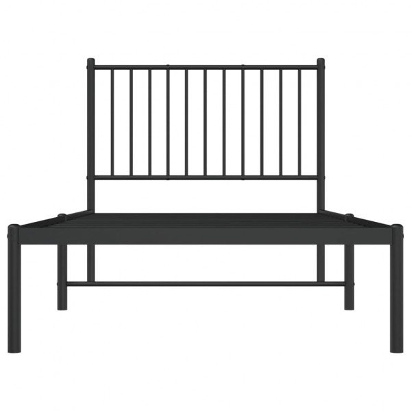 Estructura de cama con cabecero metal negro 90x190 cm M 5