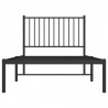 Estructura de cama con cabecero metal negro 90x190 cm 5