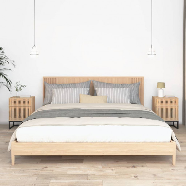 Mesitas noche 2 uds hierro y madera contrachapada 40x30x55.5 cm D