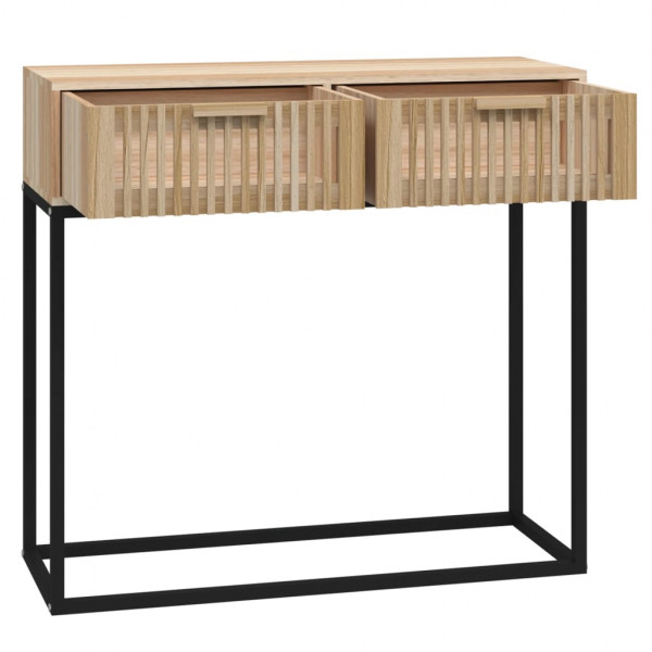 Mesa consola hierro y madera contrachapada 80x30x75 cm M 5