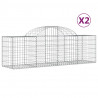 Cestas gaviones 2 uds forma de arco hierro 200x50x60/80 cm 2