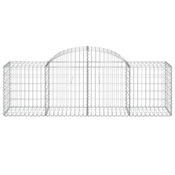 Cestos gabião arqueados 2 pcs 200x50x60/80 cm ferro galvanizado M 4