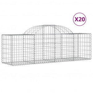Cestos gabião arqueados 20pcs 200x50x60/80 cm ferro galvanizado H