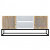 Mueble de TV hierro y madera contrachapada blanco 105x30x45 cm 4