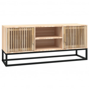 Mueble de TV hierro y madera contrachapada 105x30x45 cm H