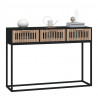 Mesa consola hierro y madera contrachapada negro 105x30x75 cm 3