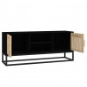 Mueble de TV hierro y madera contrachapada negro 105x30x45 cm 4