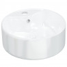 Lavabo redondo de cerámica blanco 40x14.5 cm 2