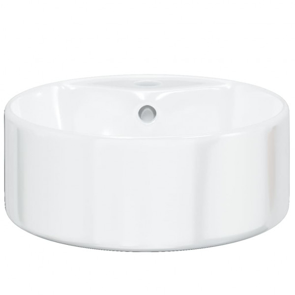 Lavabo redondo de cerámica blanco 40x14.5 cm M 4