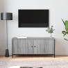 Mueble TV con puertas contrachapada gris Sonoma 102x35x45 cm 1