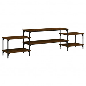 Mueble para TV madera contrachapada roble marrón 197x35x52 cm H