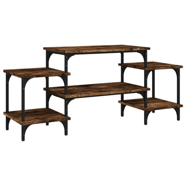 Mueble para TV madera contrachapada roble ahumado 117x35x52 cm M 2