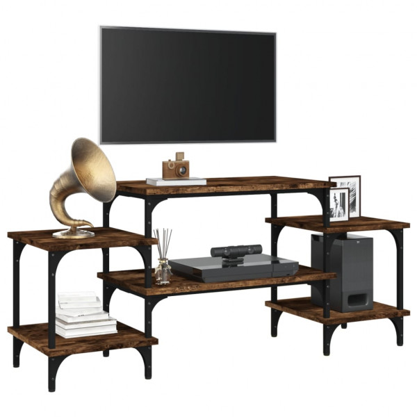 Mueble para TV madera contrachapada roble ahumado 117x35x52 cm M 4