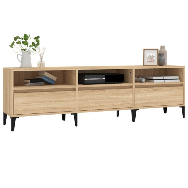 Mueble de TV madera contrachapada roble Sonoma 150x30x44.5 cm M 4