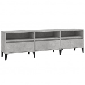 Mueble de TV madera contrachapada gris hormigón 150x30x44.5 cm H