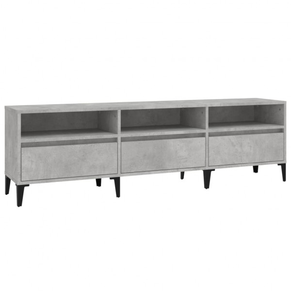 Mueble de TV madera contrachapada gris hormigón 150x30x44.5 cm M 2