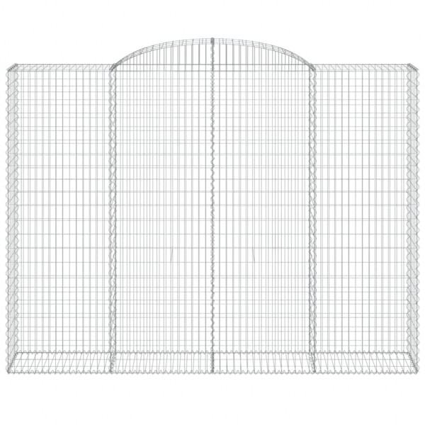 Cestas de gaviones 2 uds forma de arco hierro 300x50x220/240 cm M 4