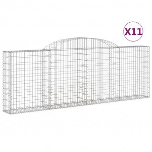 Cestos gabião arqueados 11 pcs 300x30x100/120 ferro galvanizado H