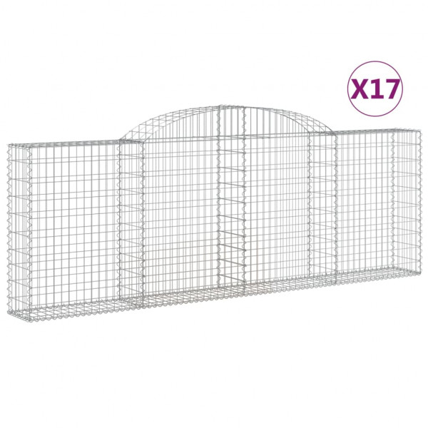 Cestos gabião arqueados 17pcs 300x30x100/120 ferro galvanizado M 2