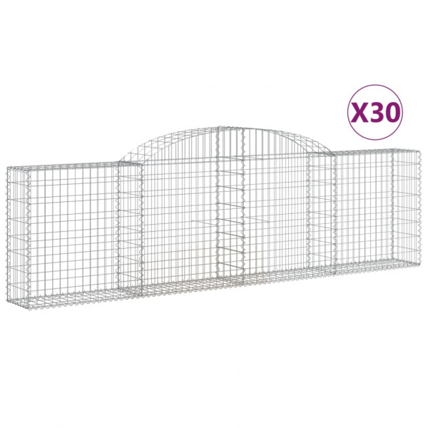 Cestos gabião arqueados 30pcs 300x30x80/100cm ferro galvanizado M 2