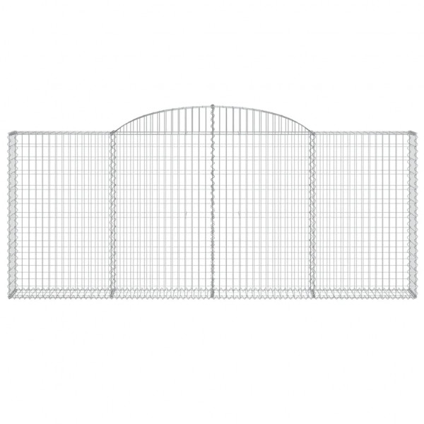 Cestas de gaviones 2 uds forma de arco hierro 300x50x120/140 cm M 4