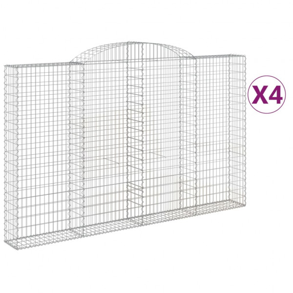 Cestos gabião arqueados 4pcs 300x30x180/200cm ferro galvanizado M 2