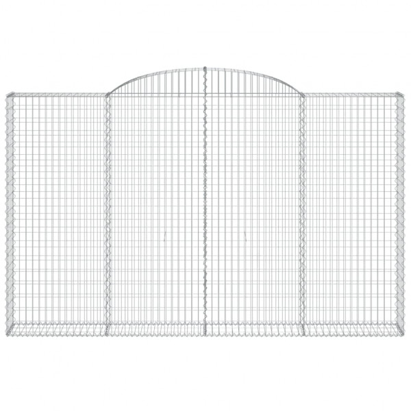 Cestas de gaviones 4 uds forma de arco hierro 300x30x180/200 cm M 4