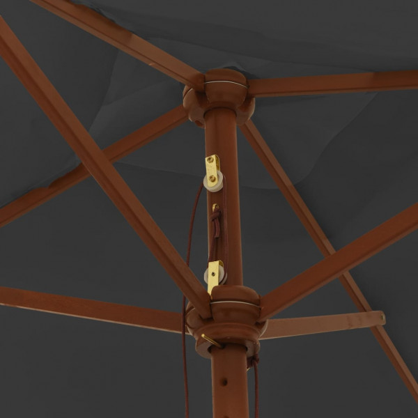 Guarda-sol de jardim c/ poste madeira 198x198x231 cm antracite M 5