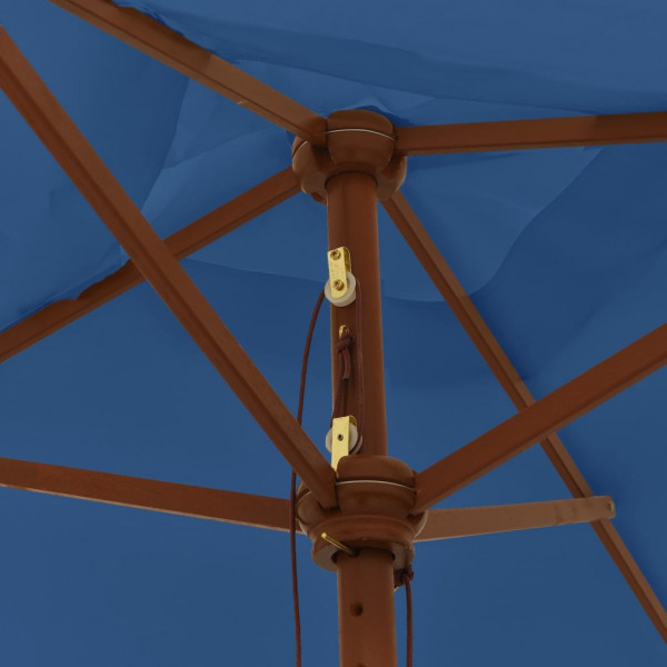 Guarda-sol de jardim com poste de madeira 198x198x231 cm M 5