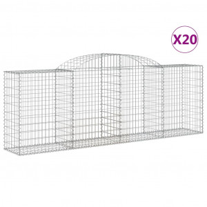 Cestos gabião arqueados 20 pcs 300x50x100/120 ferro galvanizado H