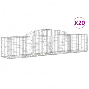 Cestos gabião arqueados 20pcs 300x50x60/80 cm ferro galvanizado H
