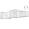 Cestos gabião arqueados 17pcs 300x50x60/80 cm ferro galvanizado 2