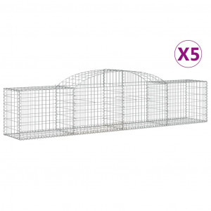 Cestos gabião arqueados 5 pcs 300x50x60/80 cm ferro galvanizado H