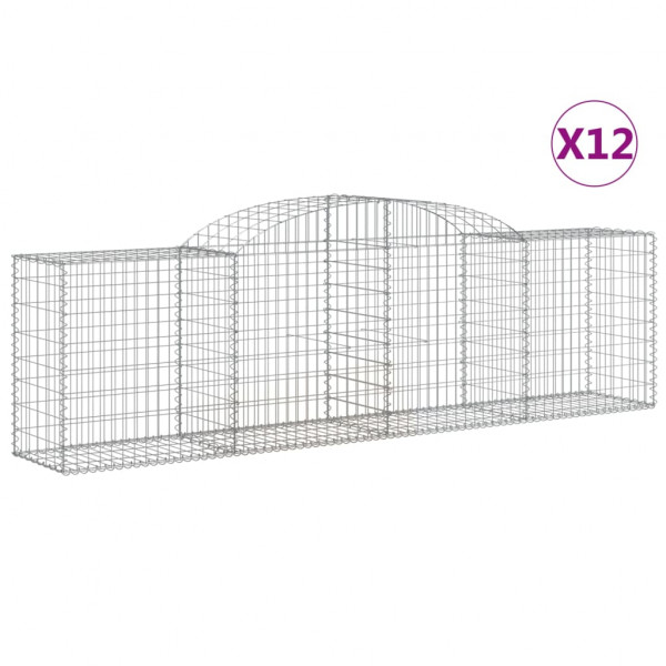 Cestos gabião arqueados 12pcs 300x50x80/100cm ferro galvanizado M 2