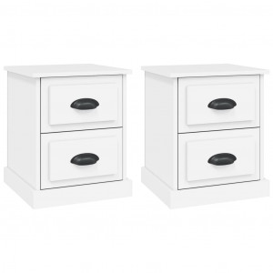 Mesas cabeceira 2pcs 39x39x47.5 cm derivados de madeira branco H