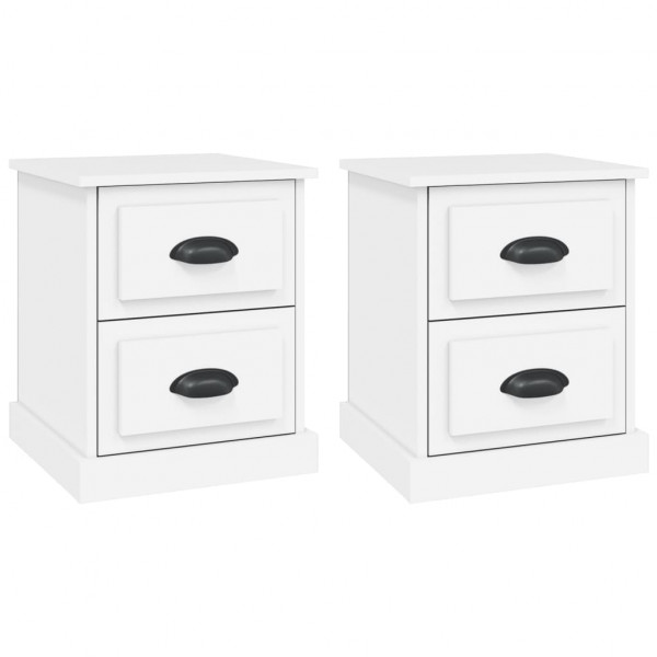 Mesas cabeceira 2pcs 39x39x47.5 cm derivados de madeira branco M 2