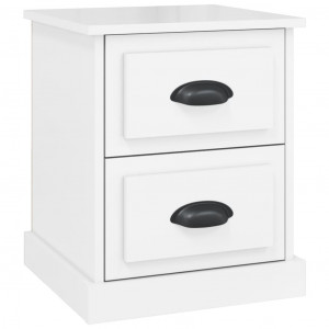 Mesa cabeceira 39x39x47.5cm derivados madeira branco brilhante H