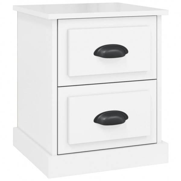 Mesa cabeceira 39x39x47.5cm derivados madeira branco brilhante M 2