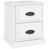 Mesita de noche madera contrachapada blanco brillo 39x39x47.5cm 2