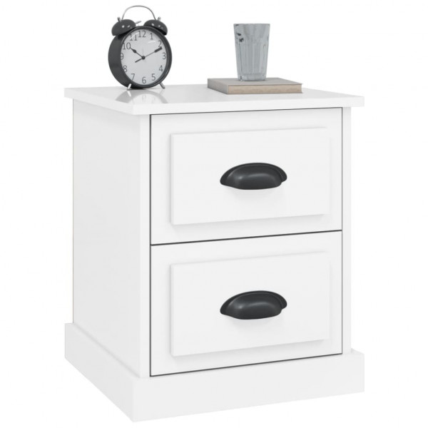 Mesita de noche madera contrachapada blanco brillo 39x39x47.5cm M 4