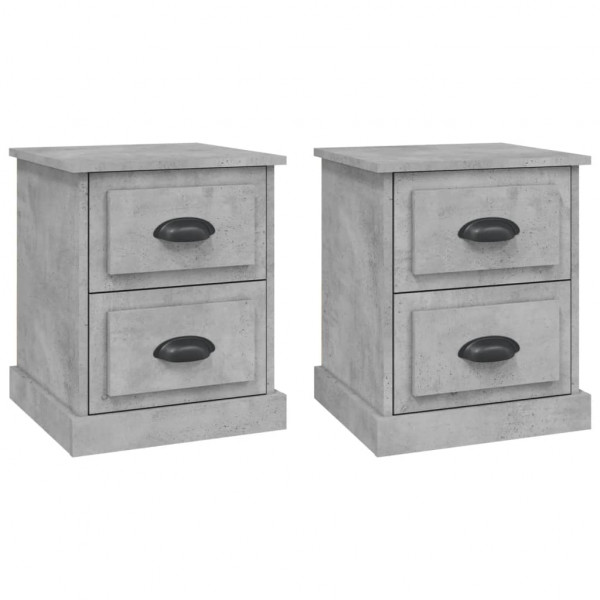 Mesitas de noche 2 uds madera contrachapada gris 39x39x47.5 cm M 2