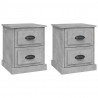 Mesitas de noche 2 uds madera contrachapada gris 39x39x47.5 cm 2